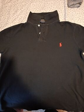 Ralph Lauren Black Polo Shirt with Blue Label